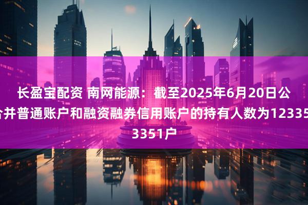 长盈宝配资 南网能源：截至2025年6月20日公司合并普通账户和融资融券信用账户的持有人数为123351户